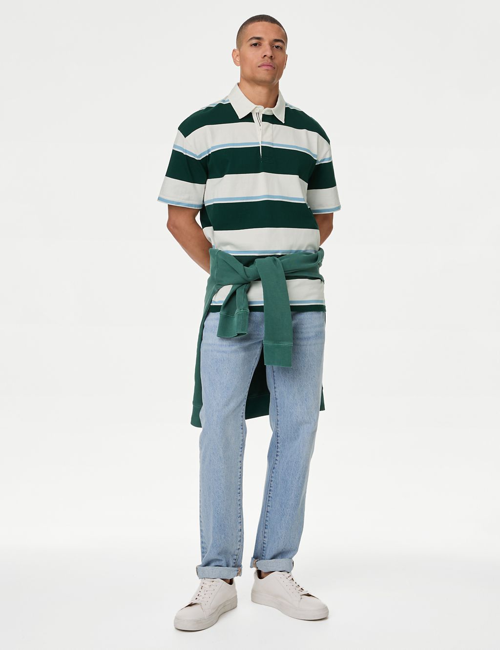 Pure Cotton Striped Short Sleeve Rugby Shirt | M&S Collection | M&S