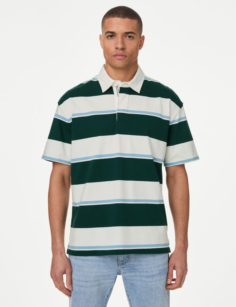 Pure Cotton Striped Short Sleeve Rugby Shirt 5 of 6