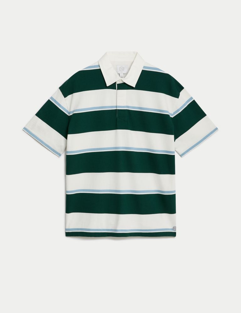Pure Cotton Striped Short Sleeve Rugby Shirt 3 of 6