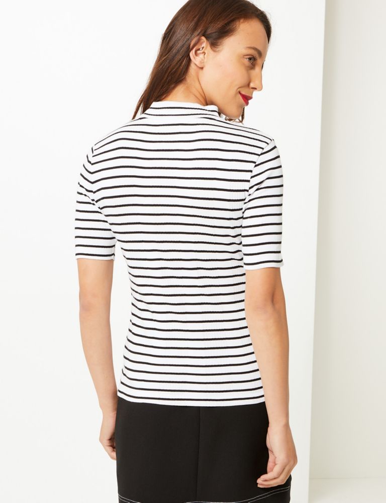 Pure Cotton Striped Short Sleeve T-Shirt 4 of 4