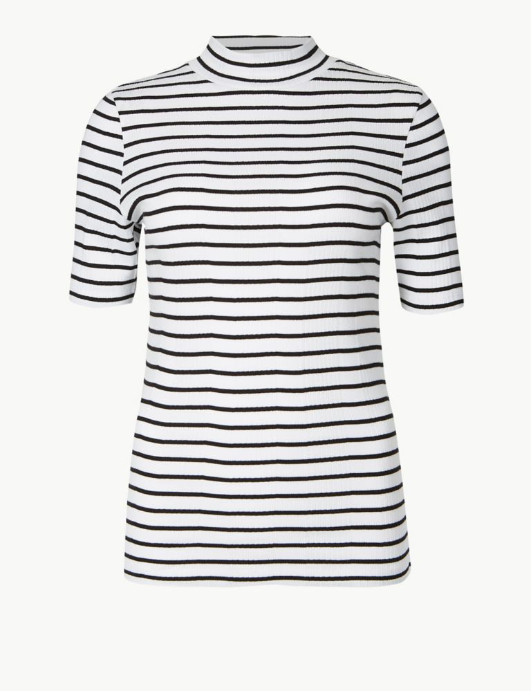 Pure Cotton Striped Short Sleeve T-Shirt 2 of 4
