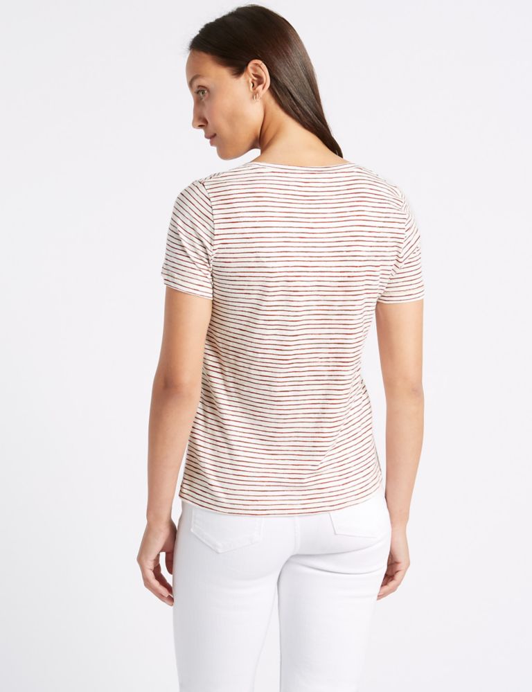 Pure Cotton Striped Short Sleeve T-Shirt 5 of 5