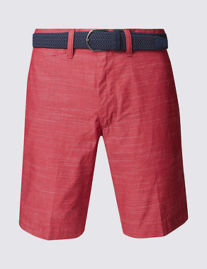 Pure Cotton Striped Short with Belt Image 2 of 3