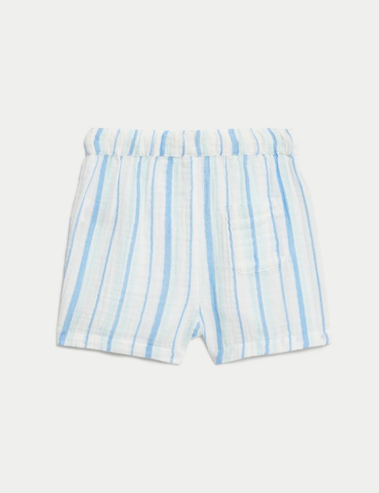 Pure Cotton Striped Shorts (0-3 Yrs) 3 of 5