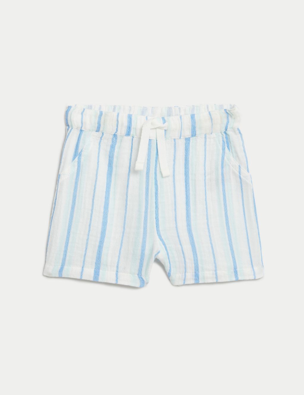 Pure Cotton Striped Shorts (0-3 Yrs) 1 of 5
