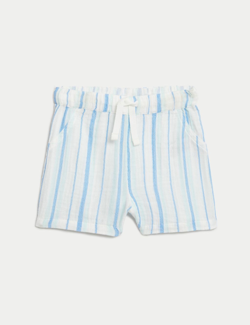 Pure Cotton Striped Shorts (0-3 Yrs) 1 of 5
