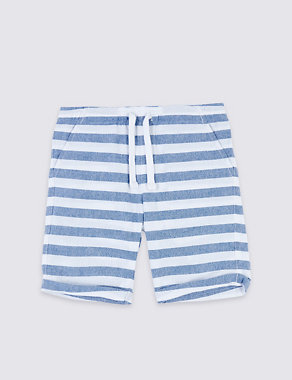 Pure Cotton Striped Shorts (3 Months - 7 Years) Image 2 of 4