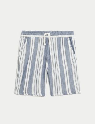 Pure Cotton Striped Shorts (6-16 Yrs) Image 2 of 5