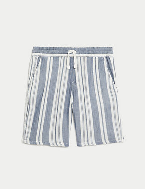 Pure Cotton Striped Shorts (6-16 Yrs) Image 2 of 5