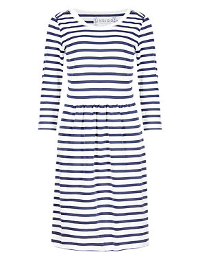 Pure Cotton Striped Skater Dress Image 2 of 4
