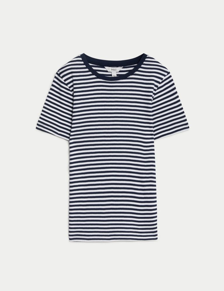 Pure Cotton Striped Slim Fit T-Shirt 2 of 5