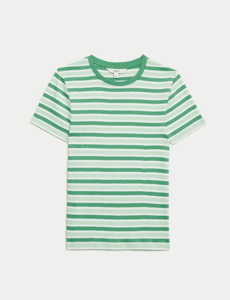Pure Cotton Striped Slim Fit T-Shirt 2 of 5