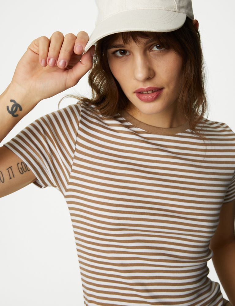 Pure Cotton Striped Slim Fit T-Shirt | M&S Collection | M&S