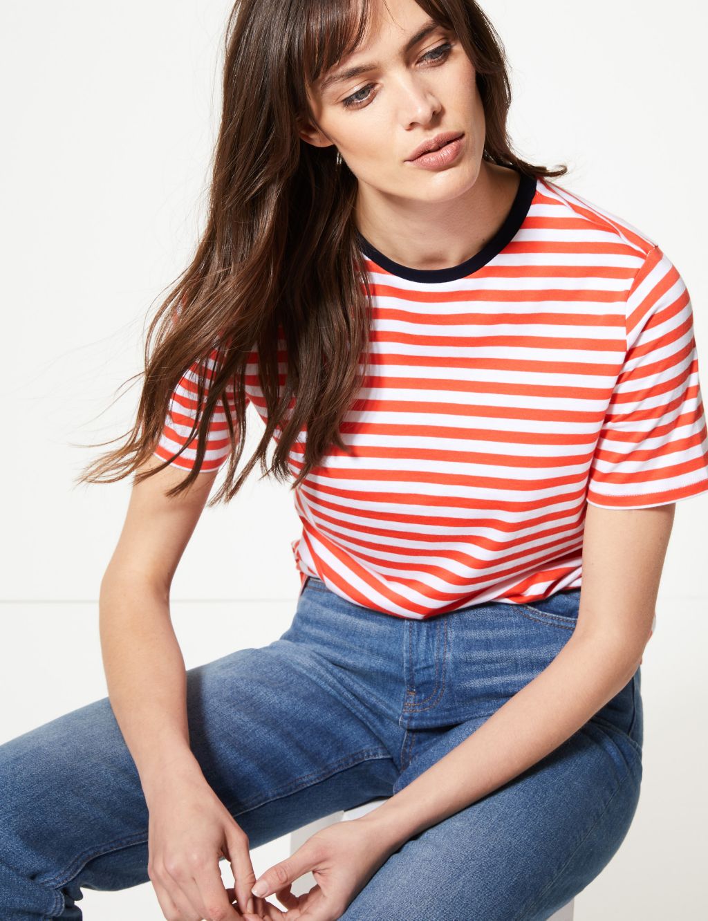 Pure Cotton Striped Straight Fit T-Shirt 2 of 4