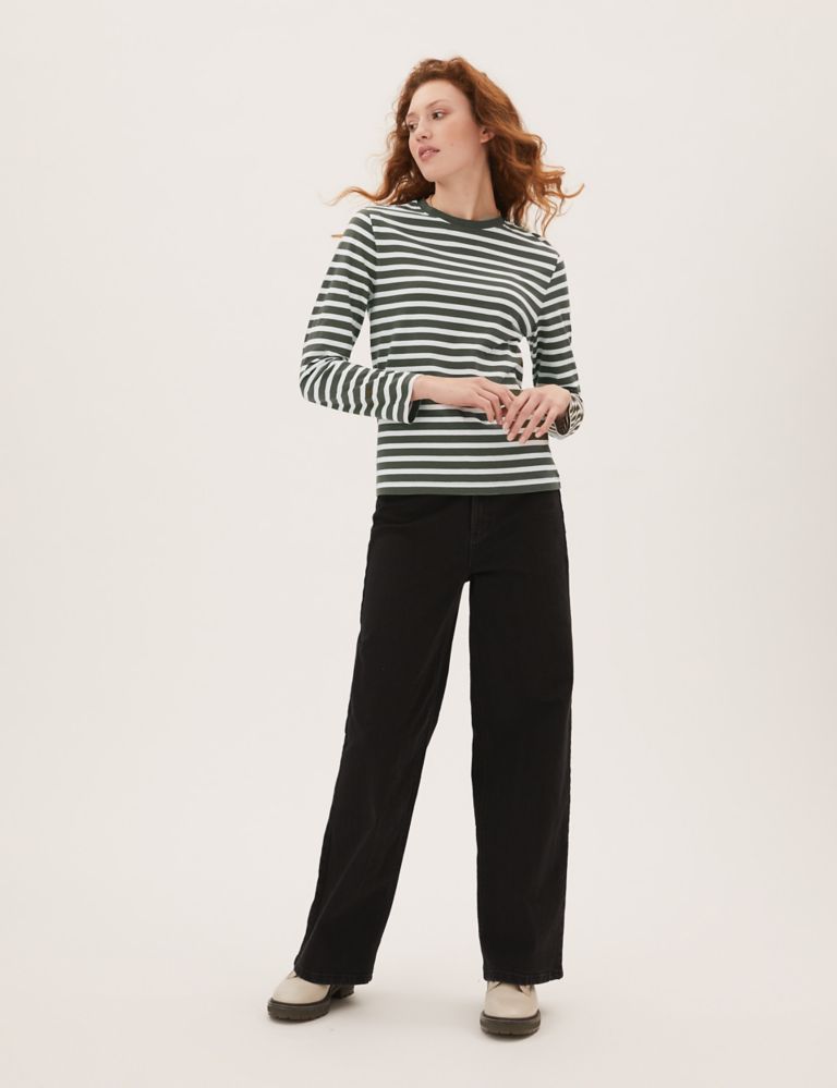 Pure Cotton Striped Straight Fit Top 3 of 5