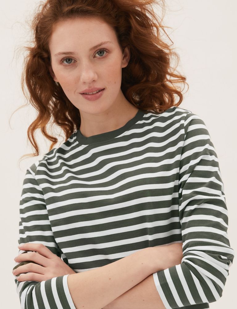 Pure Cotton Striped Straight Fit Top 5 of 5