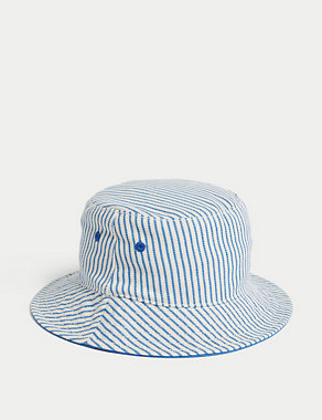 Pure Cotton Striped Sun Hat (0-1 Yrs) Image 2 of 3