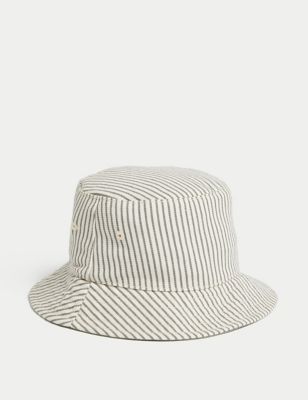 Pure Cotton Striped Sun Hat (0-1 Yrs) Image 2 of 3
