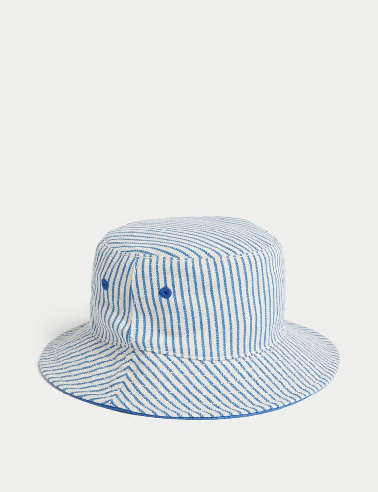Pure Cotton Striped Sun Hat (0-1 Yrs) 1 of 3