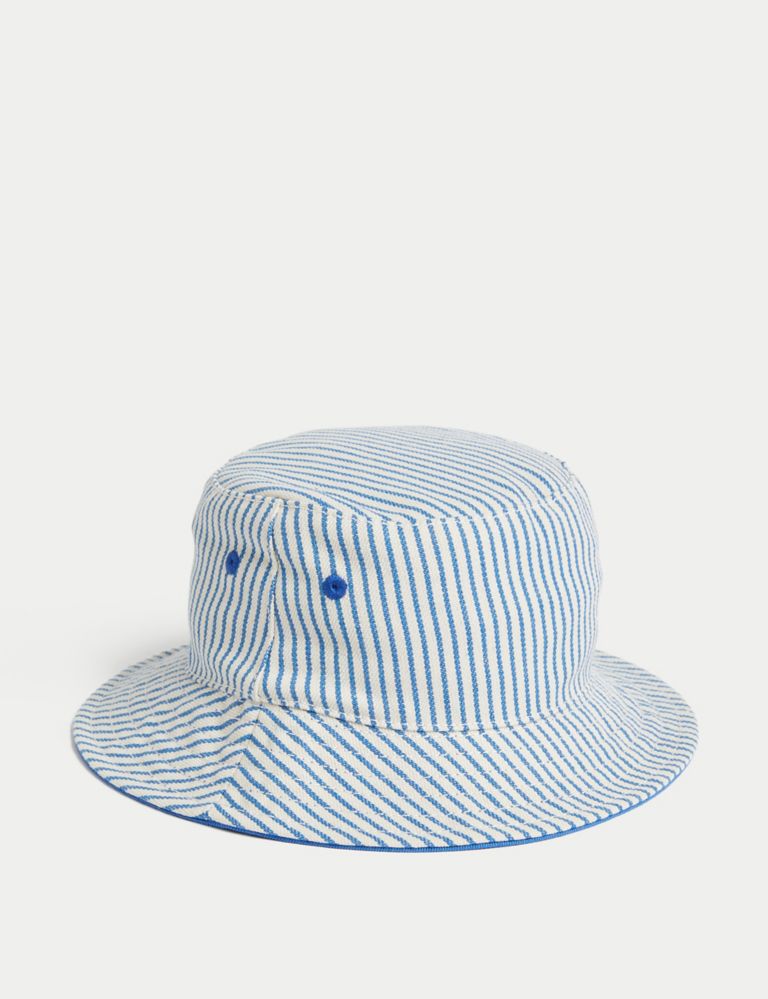 Pure Cotton Striped Sun Hat (0-1 Yrs) 2 of 3
