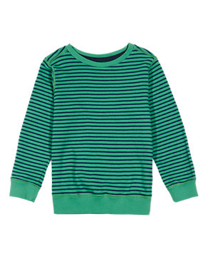 Pure Cotton Striped Sweatshirt (1-7 Years) Image 2 of 3