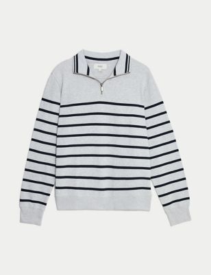 Pure Cotton Striped Sweatshirt Image 2 of 5