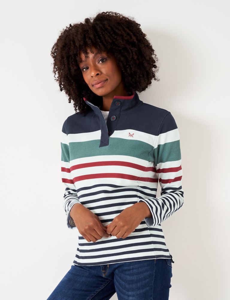 Pure Cotton Striped Sweatshirt 1 of 5