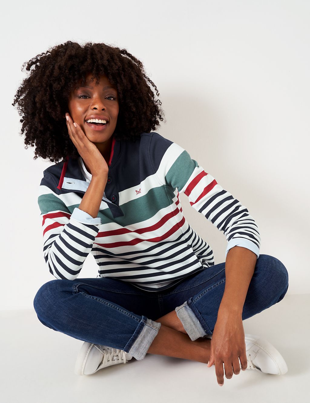 Pure Cotton Striped Sweatshirt | Crew Clothing | M&S