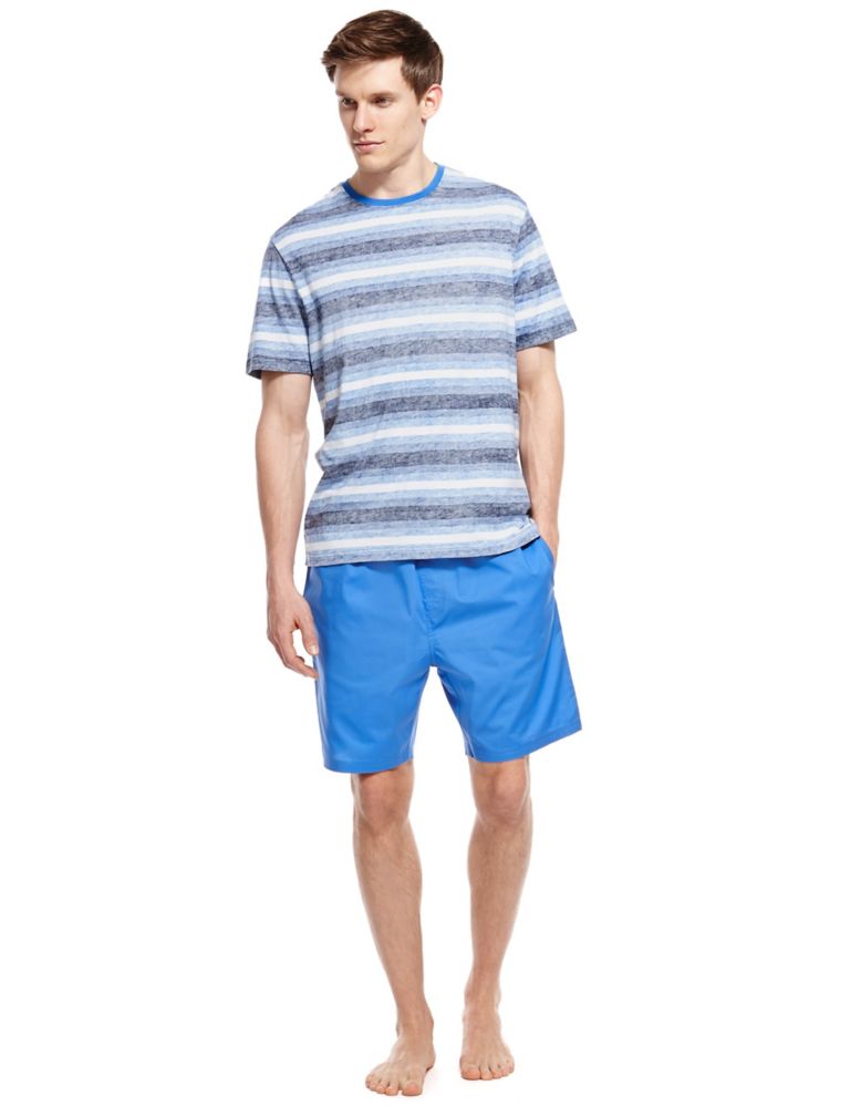 Pure Cotton Striped T-Shirt & Shorts Set 1 of 4