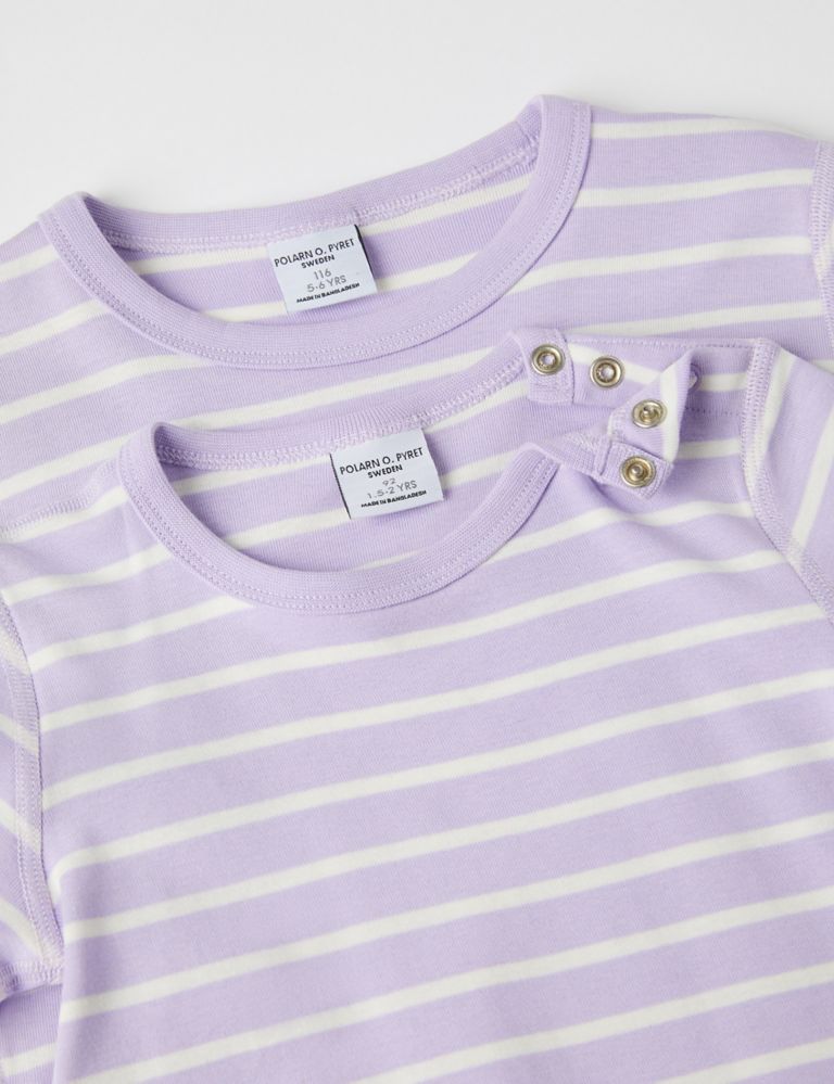 Pure Cotton Striped T-Shirt (1-10 Yrs) 2 of 3