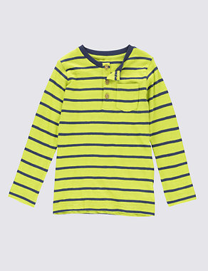 Pure Cotton Striped T-Shirt (1-7 Years) Image 2 of 3