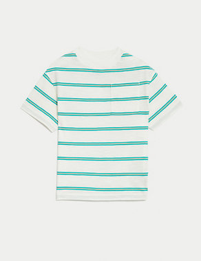 Pure Cotton Striped T-Shirt (2-8 Yrs) Image 2 of 5