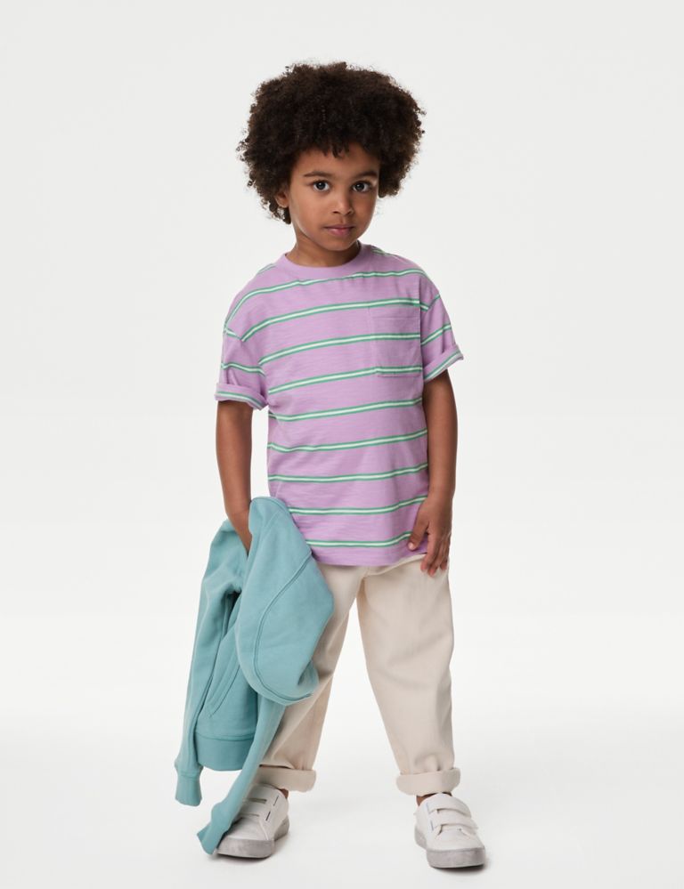 Pure Cotton Striped T-Shirt (2-8 Yrs) 3 of 5