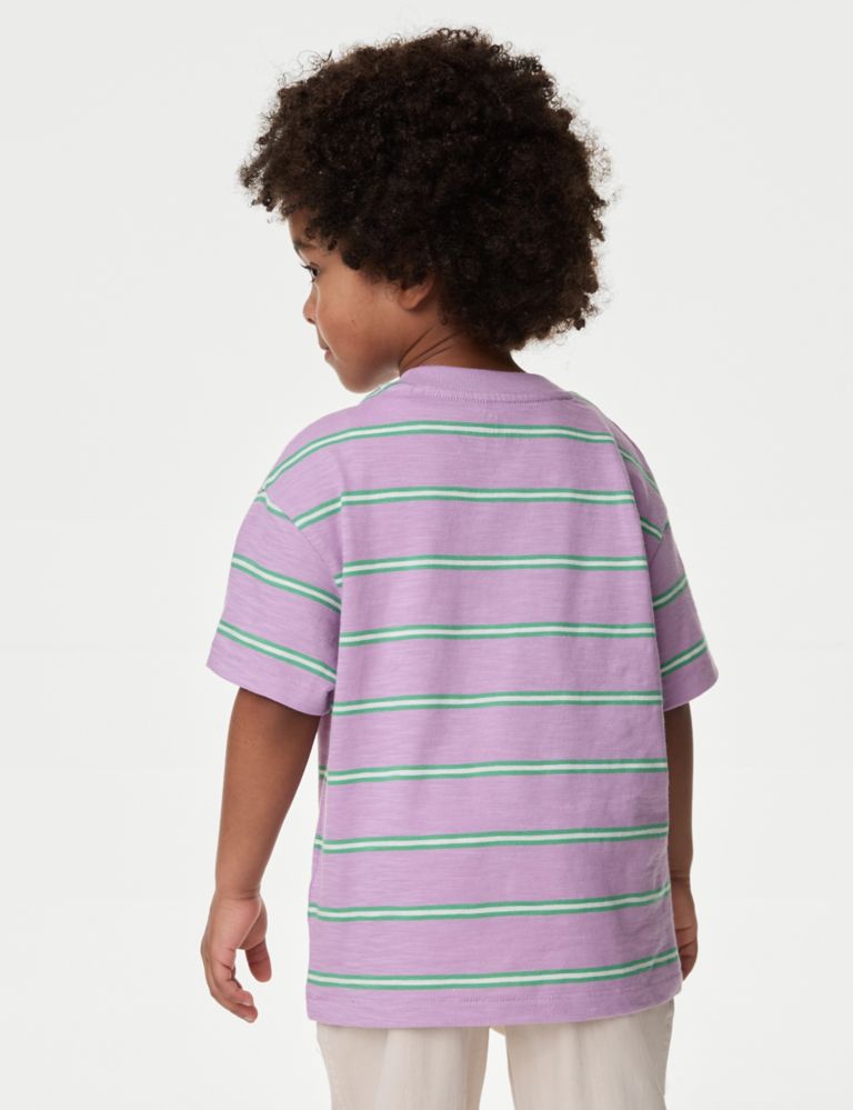 Pure Cotton Striped T-Shirt (2-8 Yrs) 4 of 5