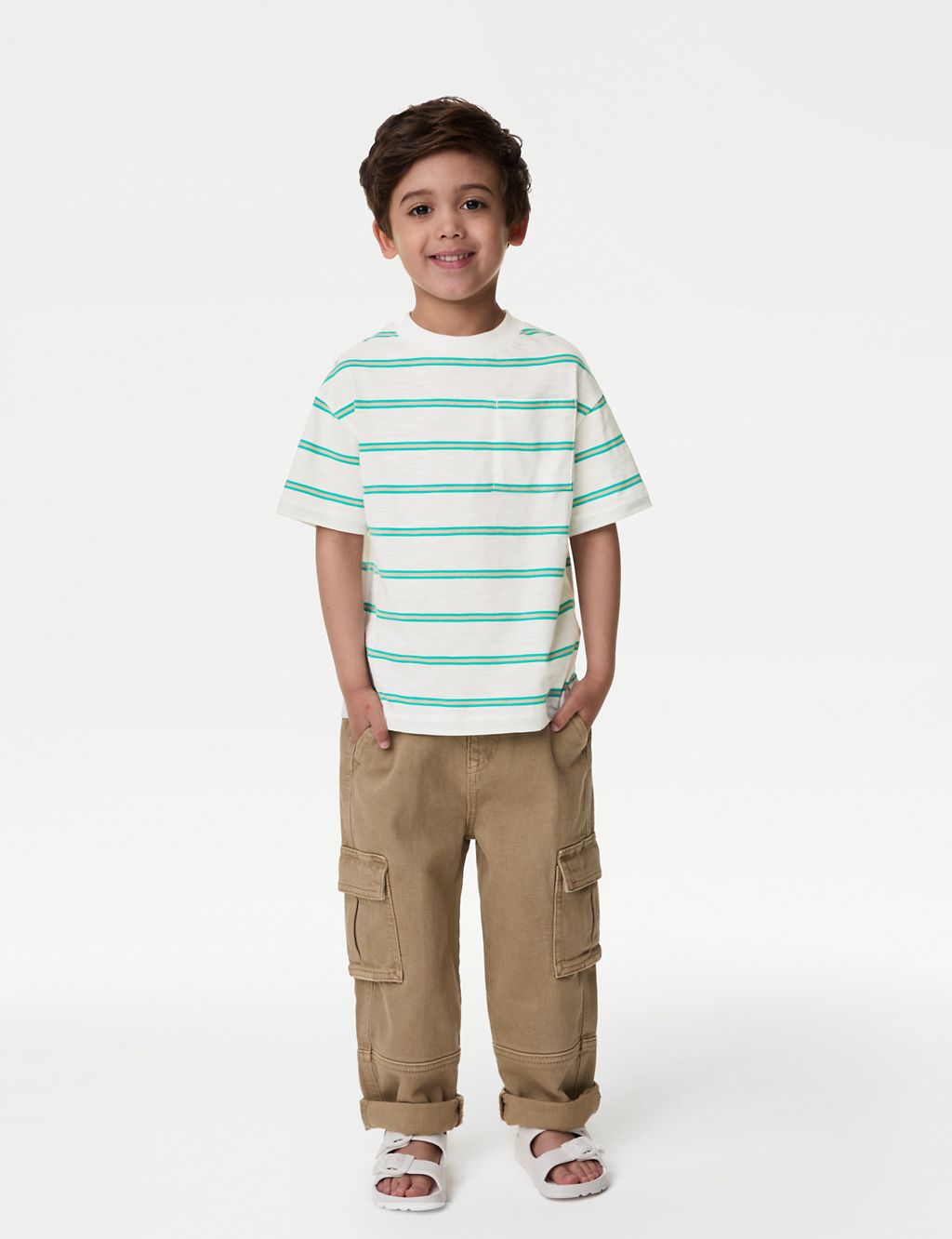 Pure Cotton Striped T-Shirt (2-8 Yrs) 2 of 5