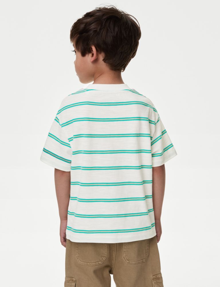 Pure Cotton Striped T-Shirt (2-8 Yrs) 4 of 5