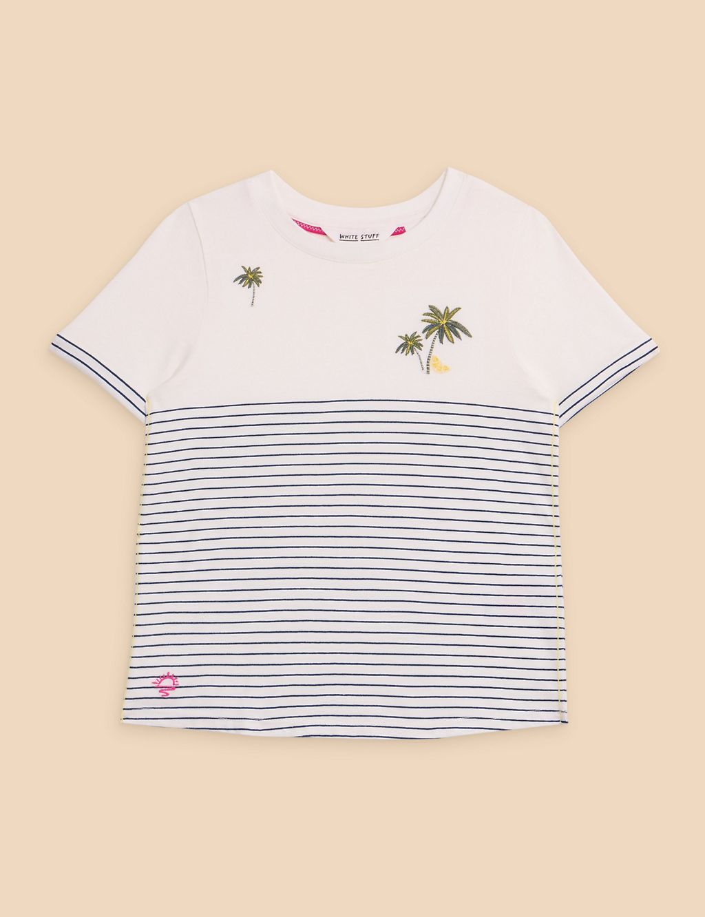 Pure Cotton Striped T-Shirt (3-10 Yrs) 1 of 2