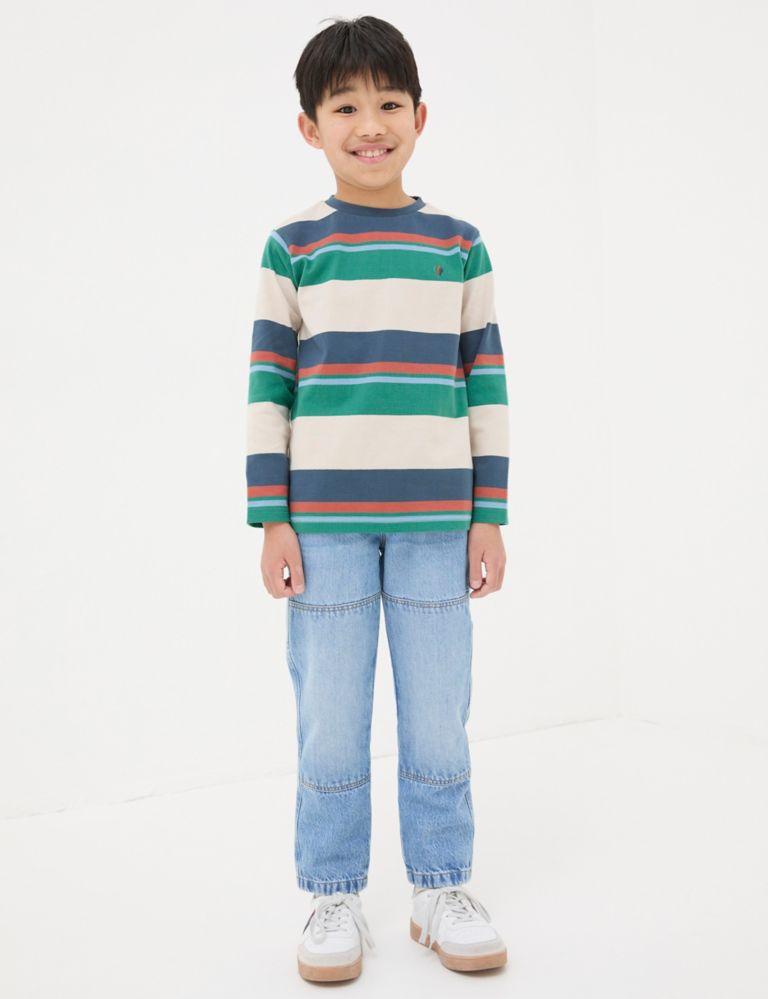 Pure Cotton Striped T-Shirt (3-13 Yrs) 1 of 4