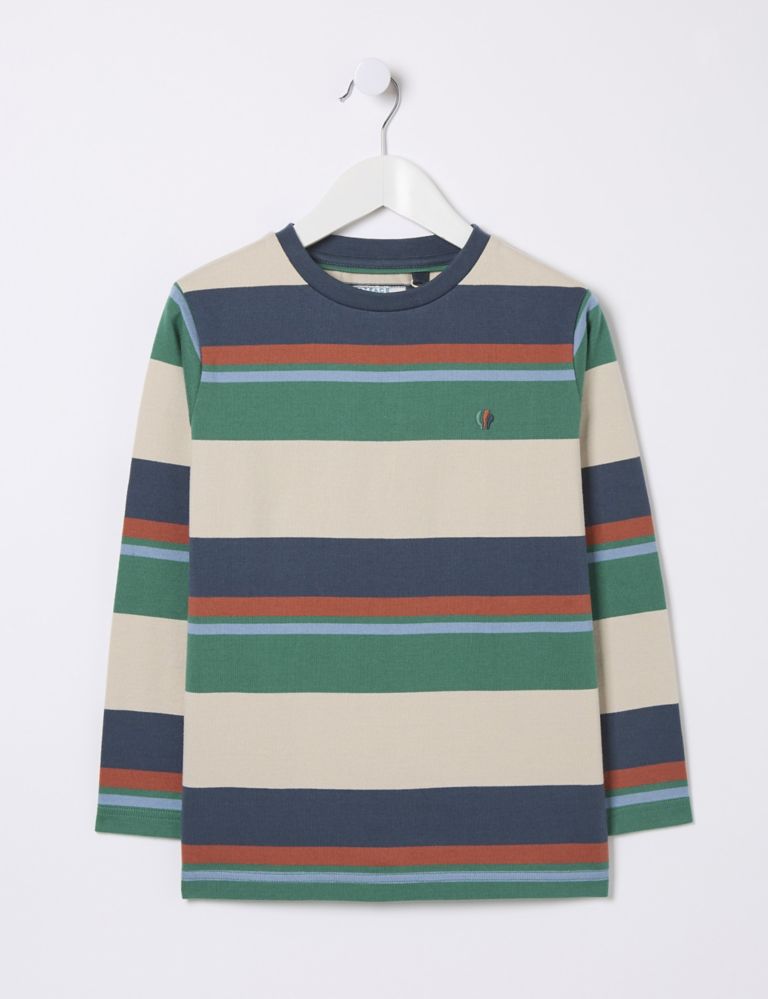 Pure Cotton Striped T-Shirt (3-13 Yrs) 2 of 4