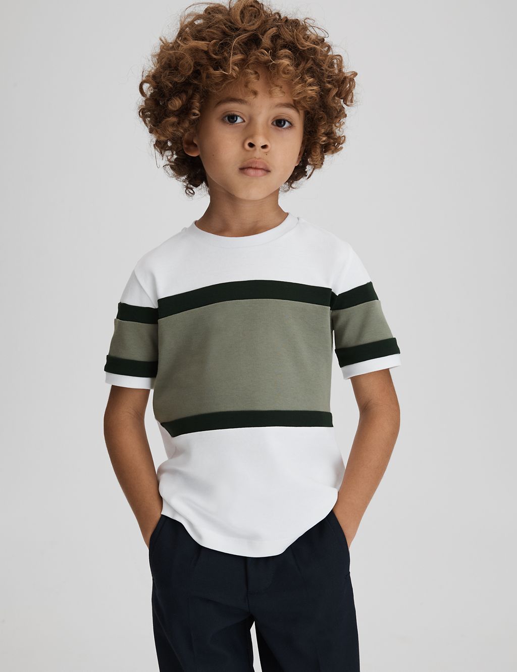 Pure Cotton Striped T-Shirt (3-14 Yrs) 2 of 5