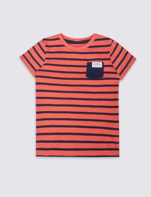 Pure Cotton Striped T-Shirt (3 Months - 5 Years) Image 2 of 3