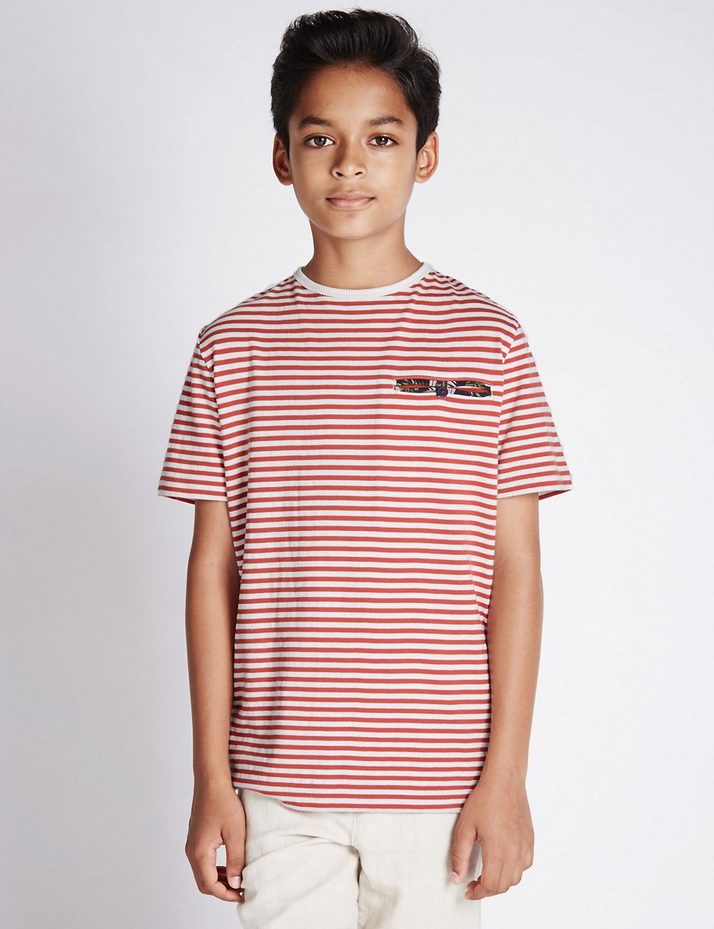 Pure Cotton Striped T-Shirt (5-14 Years) 3 of 3