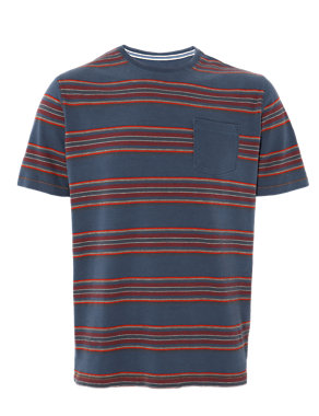 Pure Cotton Striped T-Shirt Image 2 of 4