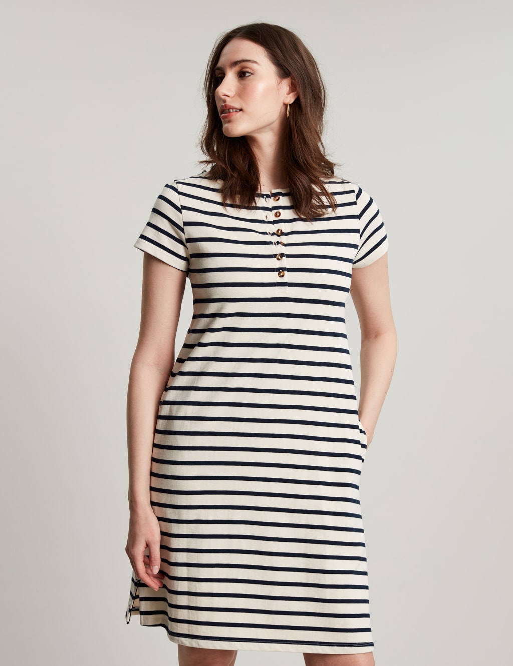 Pure Cotton Striped TShirt Dress Joules M&S