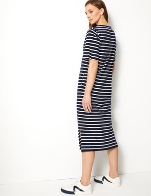 Striped t 2025 shirt midi dress