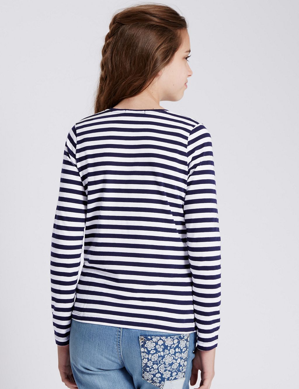 Pure Cotton Striped T-Shirt With StayNEW™ (3-14 Years) 2 of 5