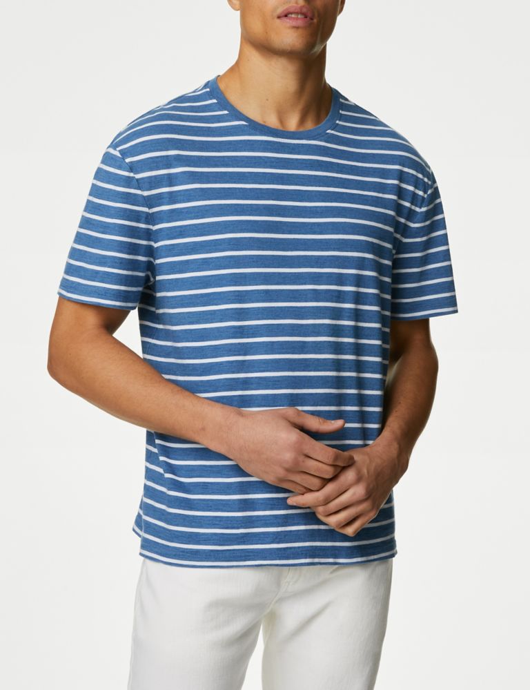 Pure Cotton Striped T-Shirt 1 of 7
