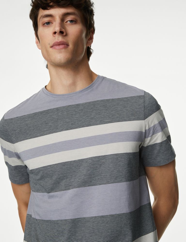 Pure Cotton Striped T-Shirt 4 of 5