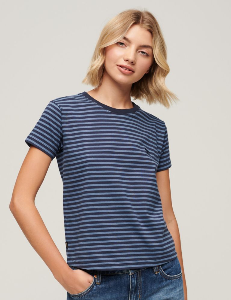 Pure Cotton Striped T-Shirt 1 of 4