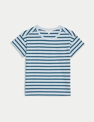 Pure Cotton Striped T-shirt Image 2 of 5